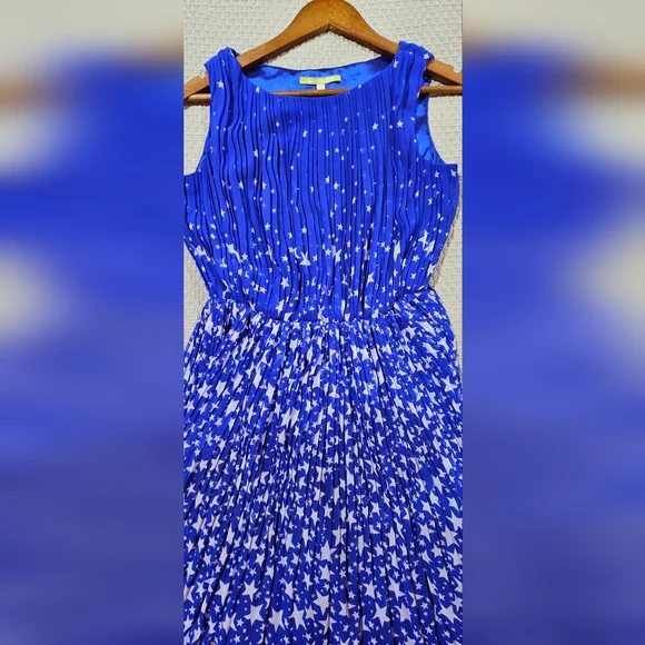 Gianni Bini Designer Cobalt Blue & White Stars Sleeveless Dress Dillard's SizeXS - Picture 3 of 7